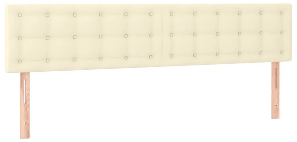 vidaXL Κεφαλάρι Κρεβατιού LED Κρεμ 200x5x78/88 εκ. από Συνθετικό Δέρμα