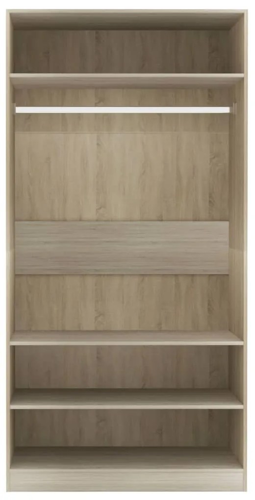 vidaXL Ντουλάπα Χρώμα Sonoma Δρυς 100 x 50 x 200 εκ. από Επεξ. Ξύλο