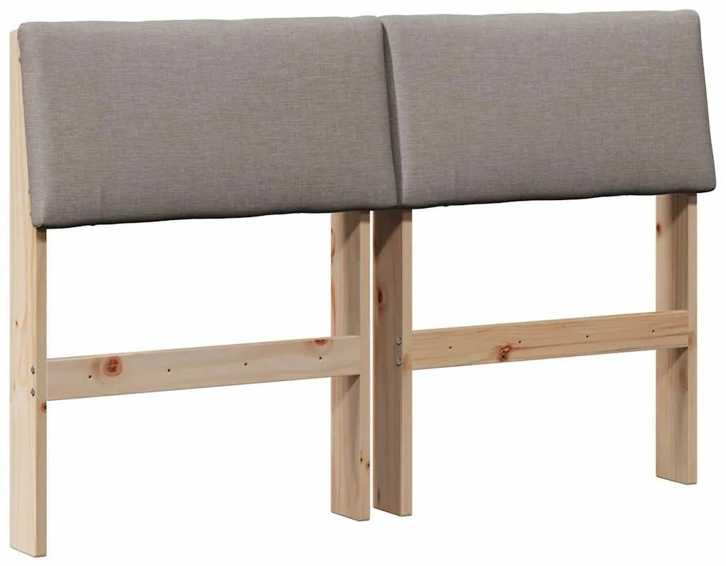 vidaXL Ταπετσαρισμένο κεφαλάρι Taupe 120 cm Στερεά ξυλεία πεύκου