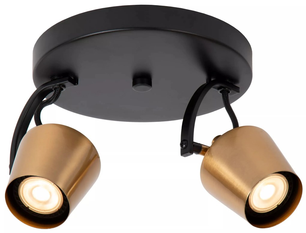 Φωτιστικό Οροφής Lucide 51901-02-02 EMILE Χρυσό Χρώμα (Gold Coloured)|Μαύρο Ματ (Black Mat)