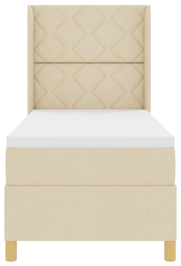 vidaXL Κρεβάτι Box Spring με Στρώμα Κρεμ 80x200 εκ