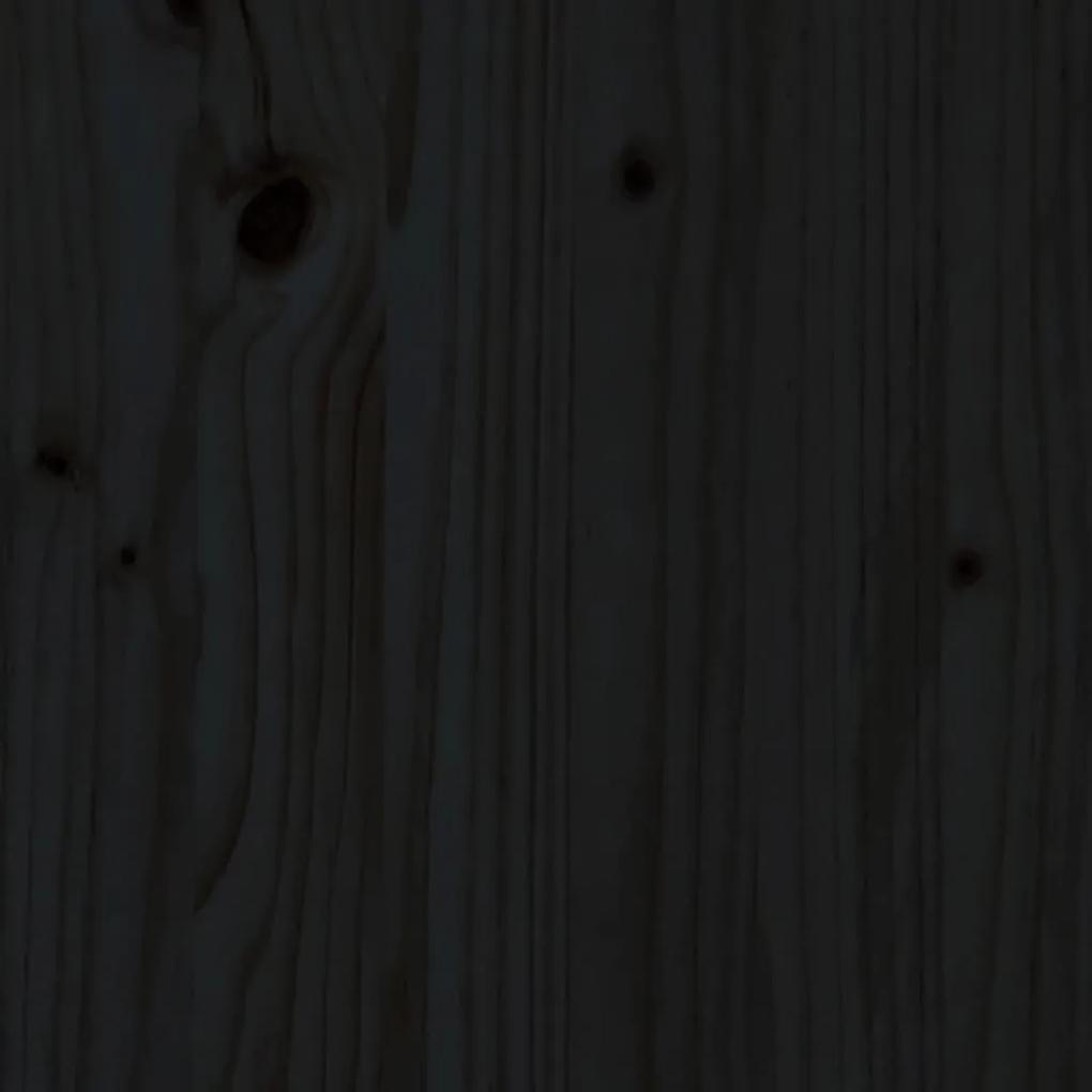 Πλαίσιο Κρεβατιού με Κεφαλάρι Μαύρο 180x200 εκ. Μασίφ Ξύλο - Μαύρο
