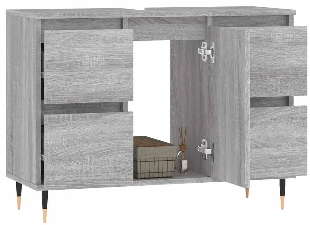 vidaXL Ντουλάπι Μπάνιου Γκρι Sonoma 80 x 33 x 60 εκ. από Επεξεργ. Ξύλο