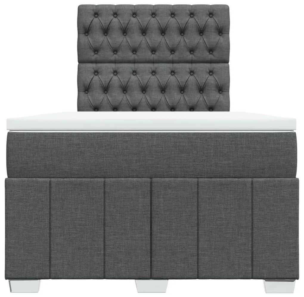 Κρεβάτι Boxspring με Στρώμα Σκούρο Γκρι 120x190 εκ Υφασμάτινο 3293915