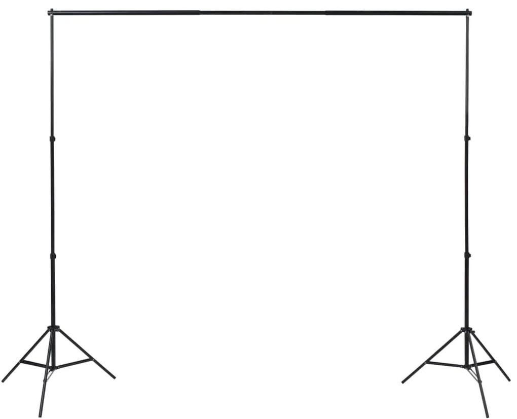 vidaXL Κιτ Στούντιο με 3 Βαμβακερά Φόντα και Ρυθμιζόμενη Βάση 3 x 5 μ.