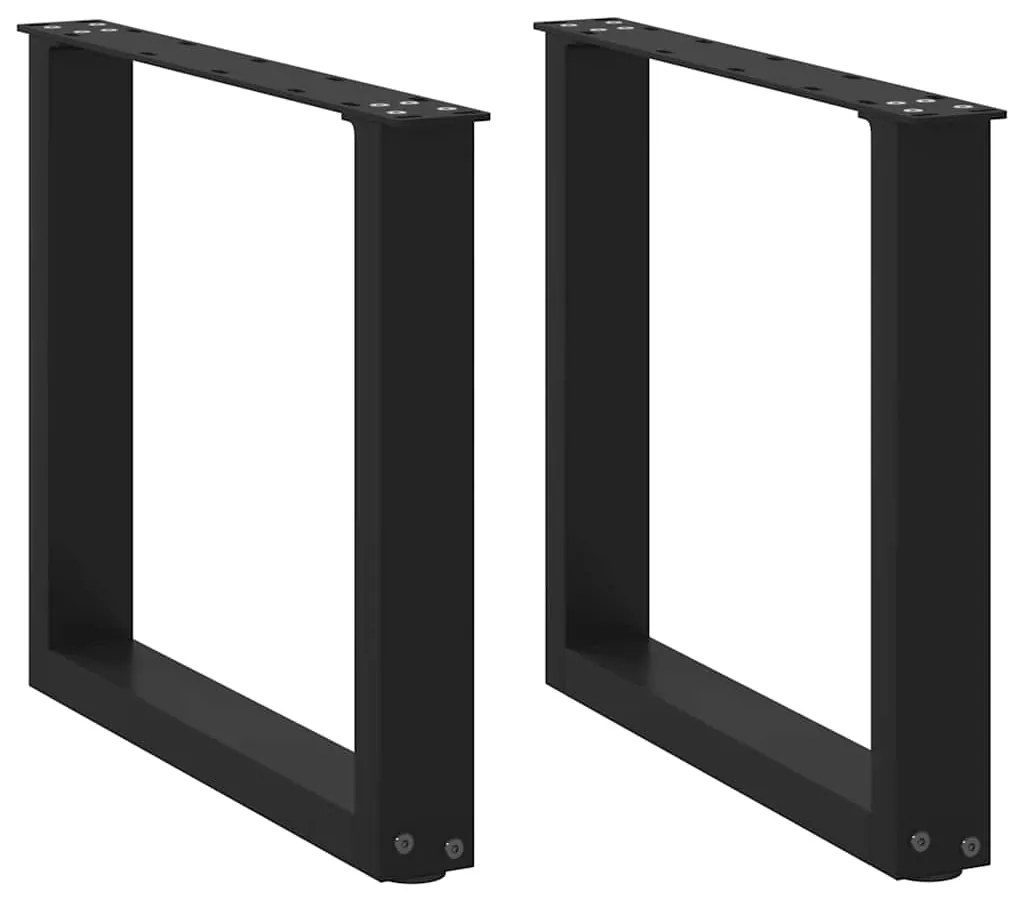 Πόδια Τραπεζιού Σαλονιού σε Σχήμα U 2 τεμ. Μαύρο 50x(42-43) εκ. Ατσάλι