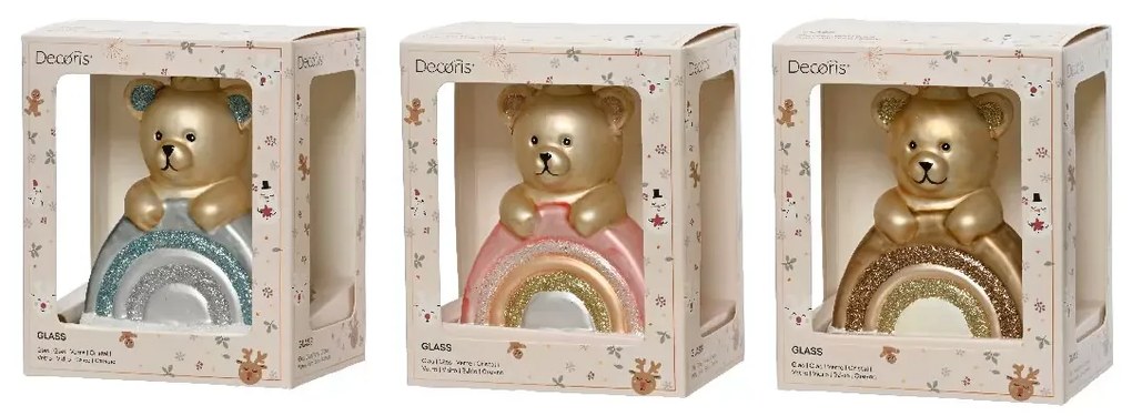 Beauty Home Στολίδι Rainbow Αρκουδάκι 11.3 x 8.3 x 13.5 cm  Μπεζ