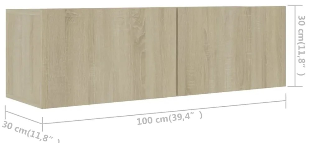 vidaXL Έπιπλα Τηλεόρασης Σετ 7 Τεμαχίων Sonoma Δρυς από Μοριοσανίδα