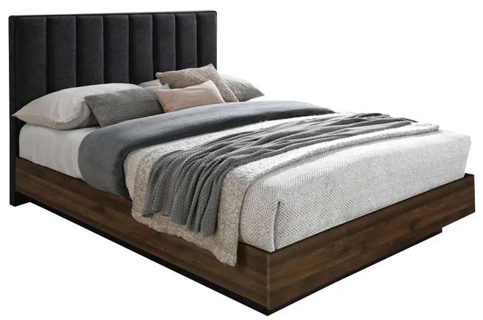 Κρεβάτι Boxy (Για Στρώμα 160x200cm) 211,5x165xH111,2cm Dark Grey 09-1236 Διπλό Μελαμίνη