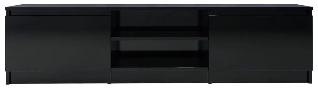 Έπιπλο Τηλεόρασης Γυαλιστερό Μαύρο 140x40x35,5 εκ. Μοριοσανίδα - Μαύρο