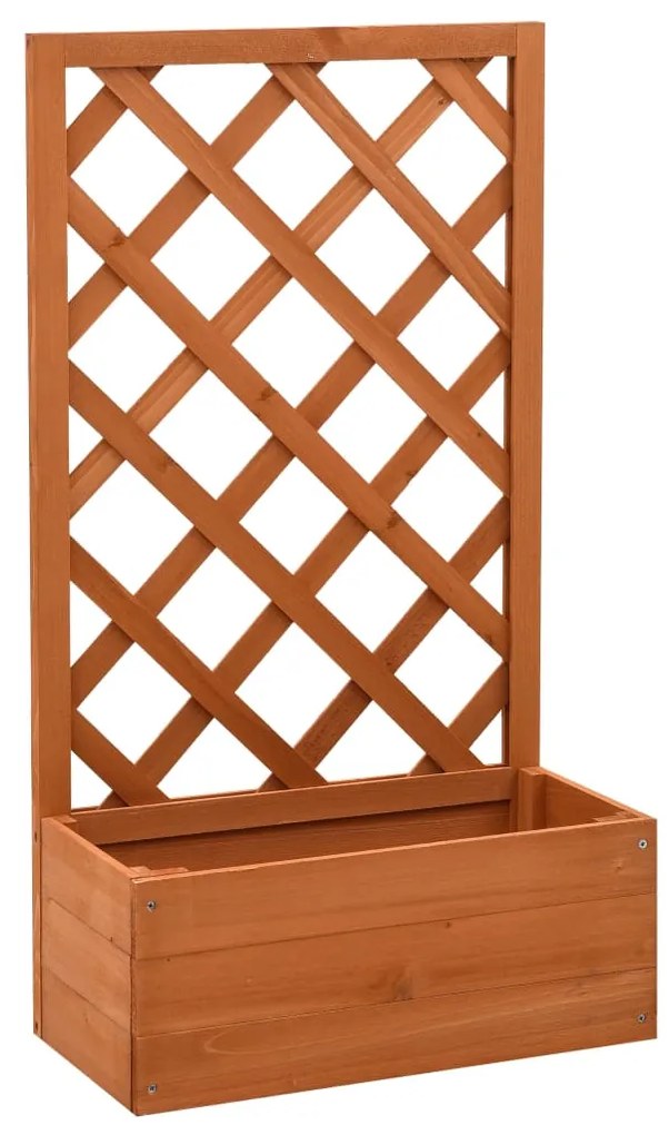vidaXL Γλάστρα Κήπου με Καφασωτό Πορτοκαλί 50x25x90 εκ. Ξύλο Ελάτης