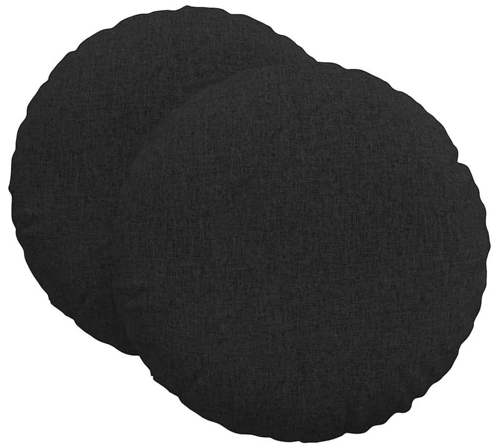 vidaXL Μαξιλάρια καθισμάτων 2 pcs Μαύρο Ø80 x 29 εκ ύφασμα