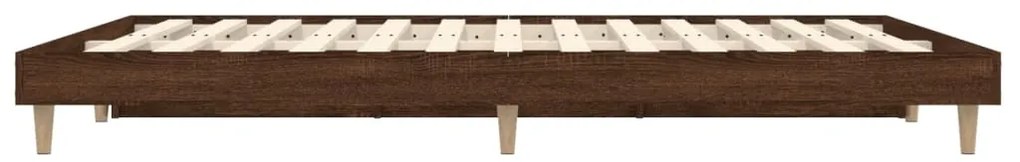 vidaXL Πλαίσιο Κρεβατιού Καφέ Δρυς 135x190 εκ. Επεξεργασμένο Ξύλο