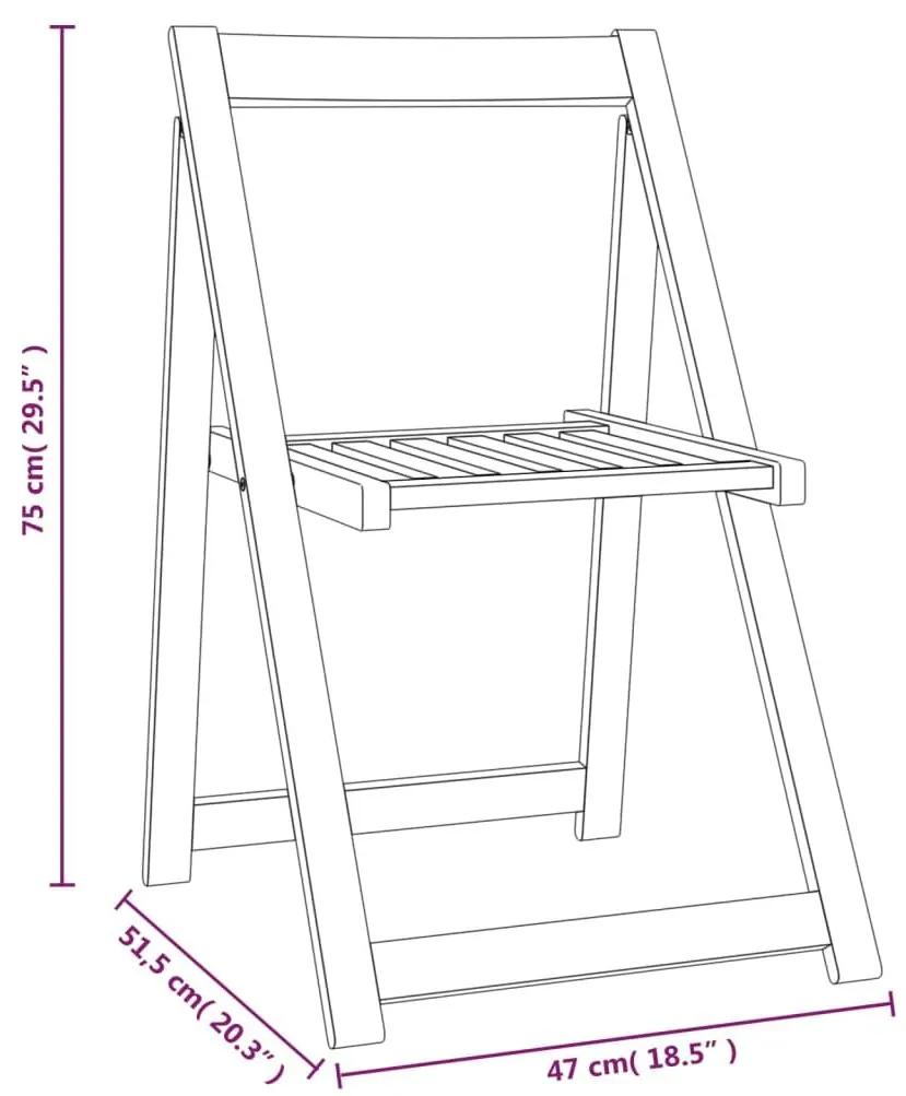 Καρέκλες Πτυσσόμενες 6 τεμ. από Μασίφ Ξύλο Ακακίας - Καφέ