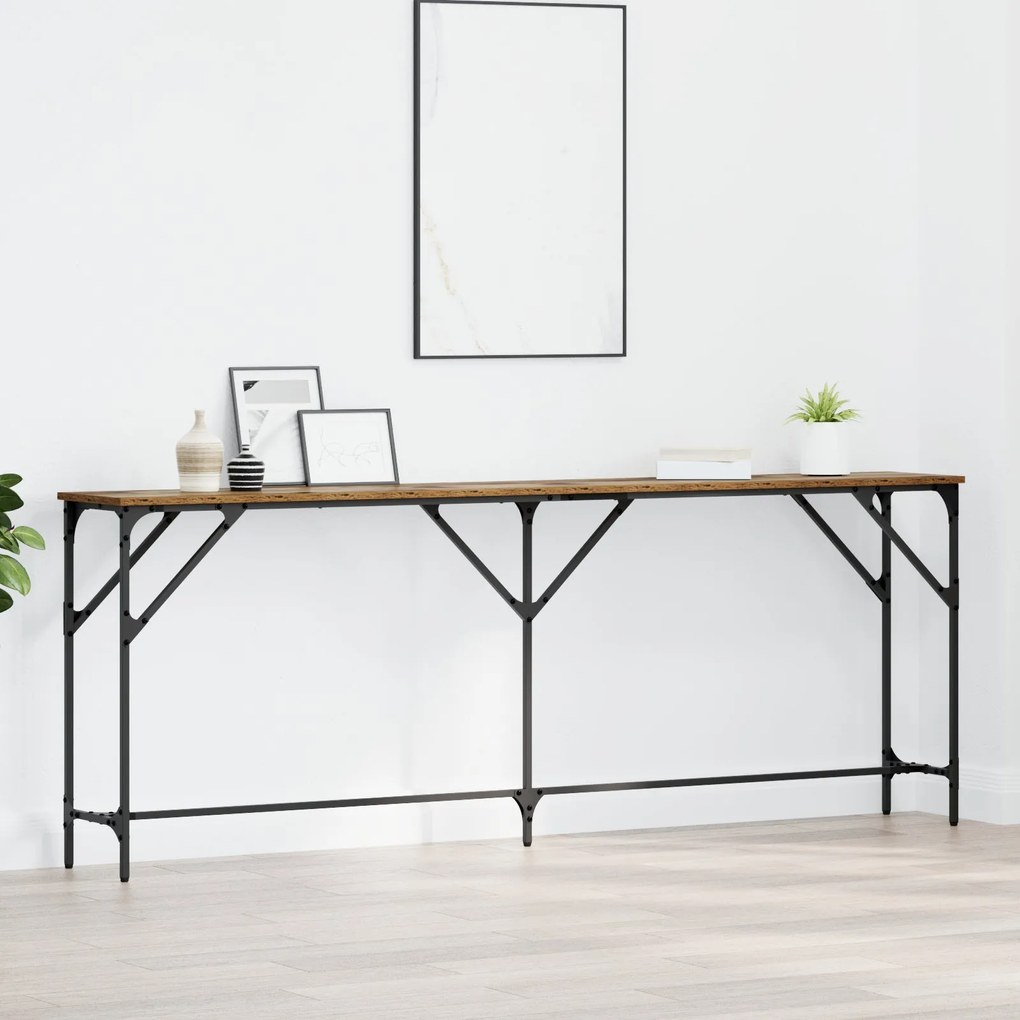 vidaXL Τραπέζι Κονσόλας Παλαιού Ξύλου 200x29x75 εκ. Επεξεργασμένο Ξύλο