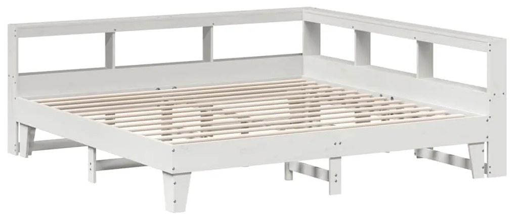 vidaXL Κρεβάτι Βιβλιοθήκη Χωρίς Στρώμα 200x200 εκ Μασίφ Ξύλο Πεύκου