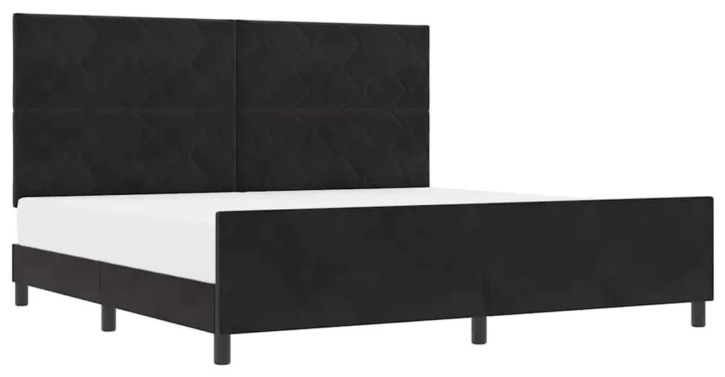 vidaXL Σκελετός Κρεβατιού με κεφαλάρι Μαύρο 200 x 200 cm Βελούδο