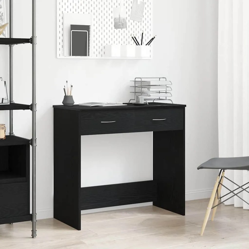 vidaXL Γραφείο Μαύρη δρυς 80 x 40 x 75 εκ. Επεξεργασμένο ξύλο