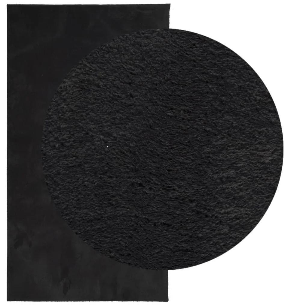 Χαλί HUARTE με Κοντό Πέλος Μαλακό/ Πλενόμενο Μαύρο 60x110 εκ. - Μαύρο