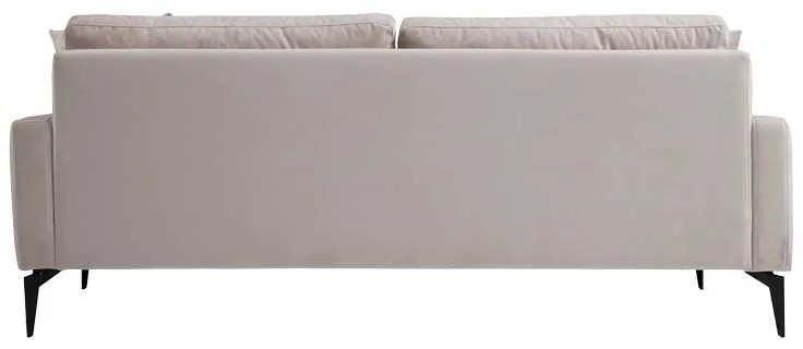 Καναπές 2θέσιος Fortune pakoworld βελούδο μπεζ-μαύρο 175x90x88εκ