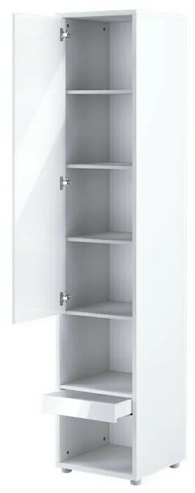 Σετ επίπλων Concept Pro Lenart AH129, 281x217x228cm, Γυαλιστερό λευκό, Άσπρο, Πλαστικοποιημένη μοριοσανίδα, Ινοσανίδες μέσης πυκνότητας, 180x200