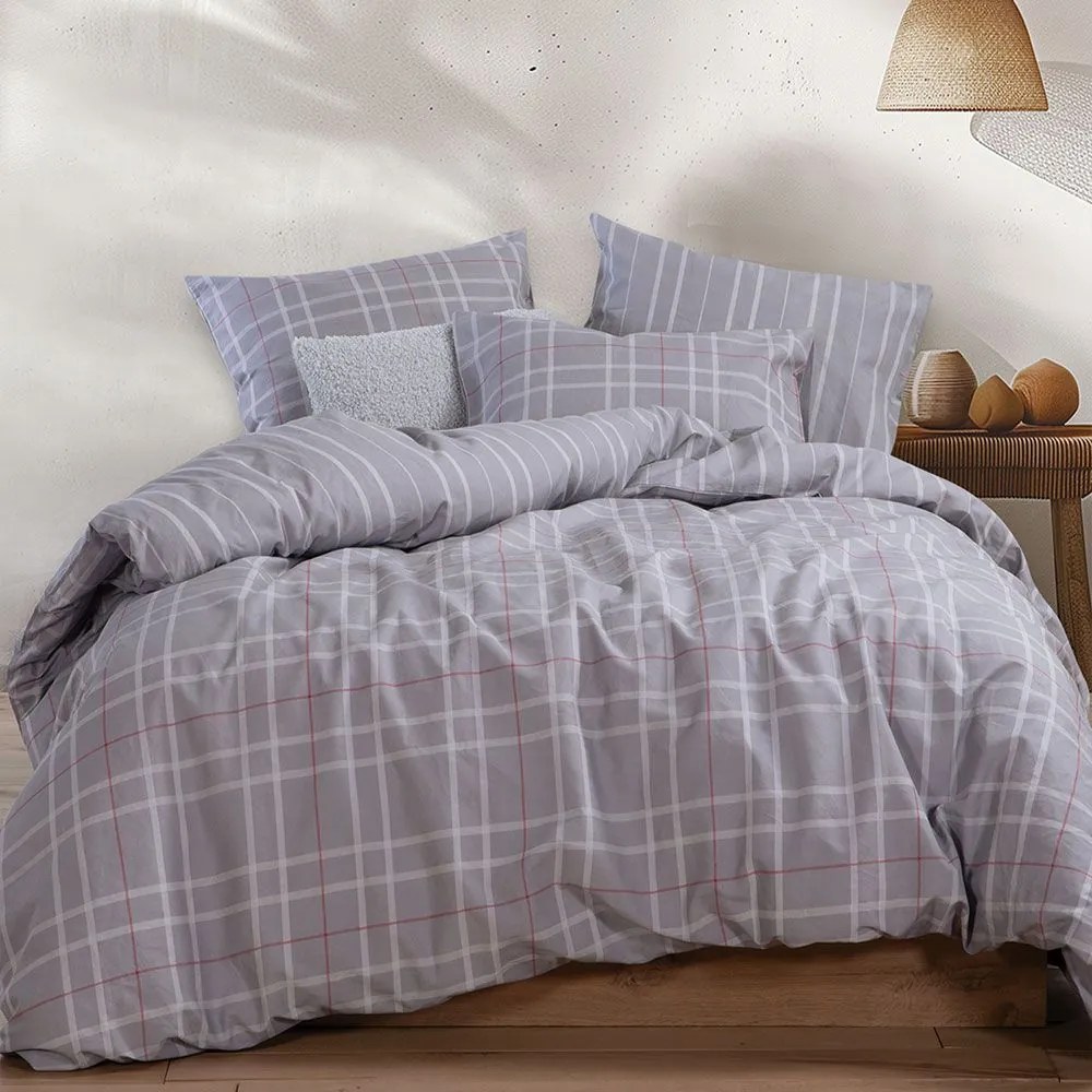 Σεντόνια Highlar (Σετ 3τμχ) Grey Nef-Nef Homeware Μονό 170x270cm 100% Βαμβάκι