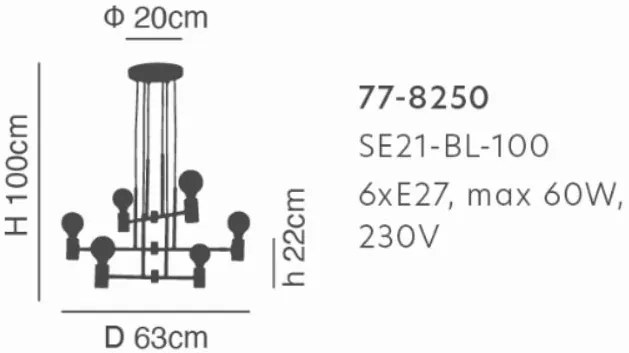 SE21-BL-100 ADEPT BLACK METAL PENDANT Γ4