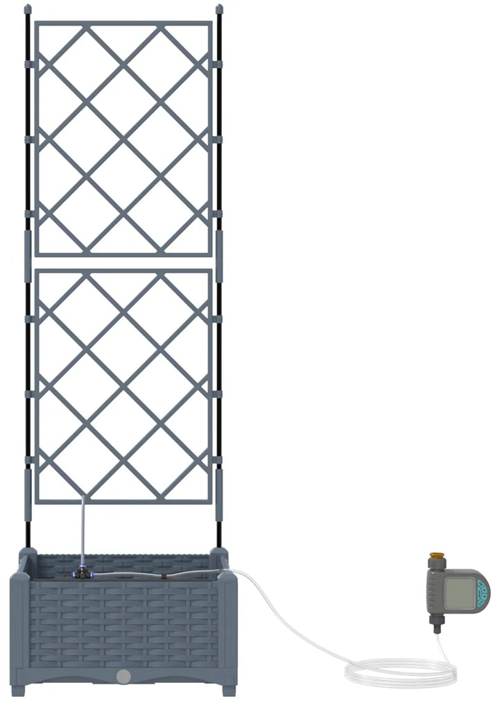 vidaXL Γλάστρες Κήπου 1 τεμ Ανοιχτό γκρι 40 x 40 x 126 cm Πλαστικό