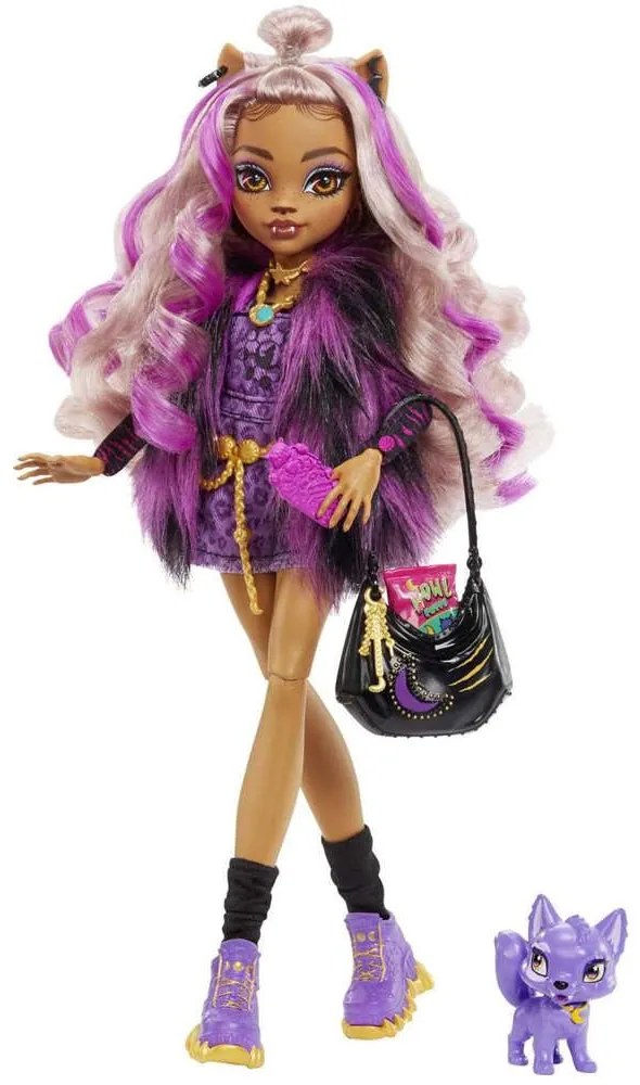 Κούκλα Κλοντίν Με Σκυλάκι &amp; Ανταύγιες Monster High HHK52 Purple Mattel