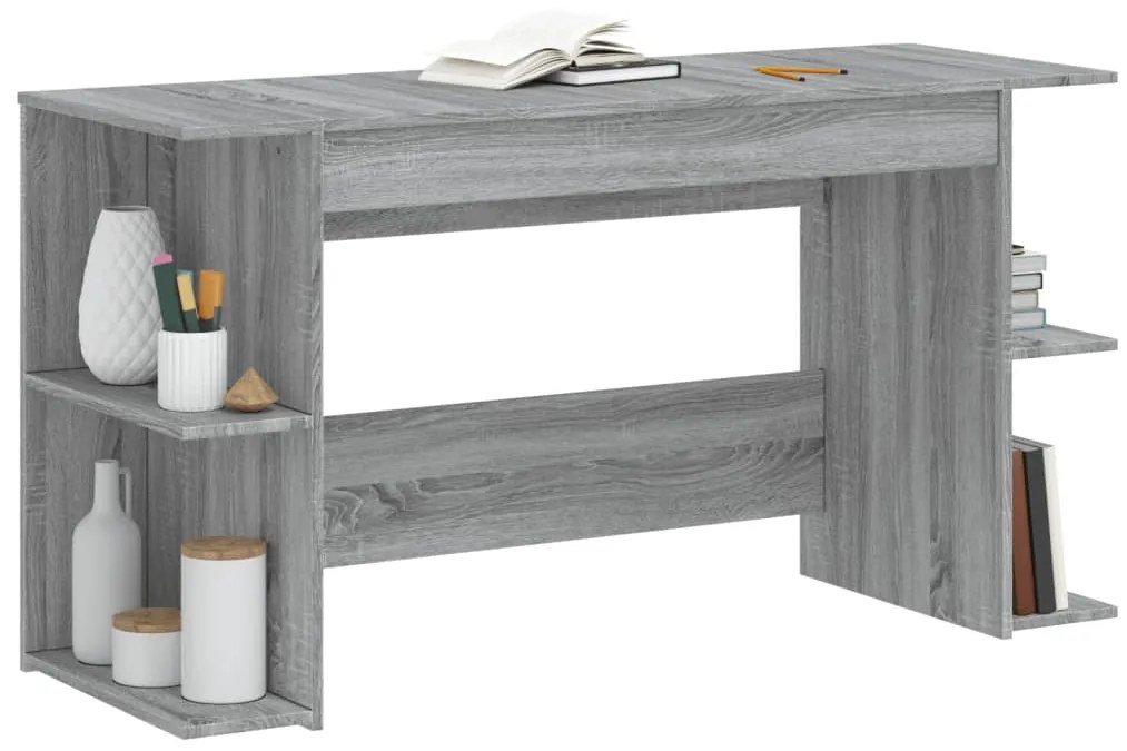 vidaXL Γραφείο Γκρι Sonoma 140 x 50 x 75 εκ. από Επεξεργασμένο Ξύλο