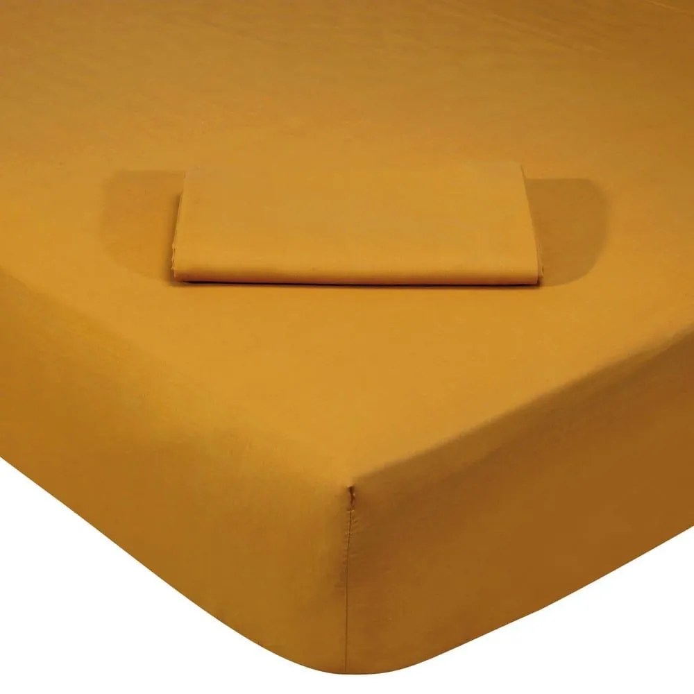 Σεντόνι 1019 Με Λάστιχο Ocher Das Home Ημίδιπλο 120x235cm 100% Βαμβάκι