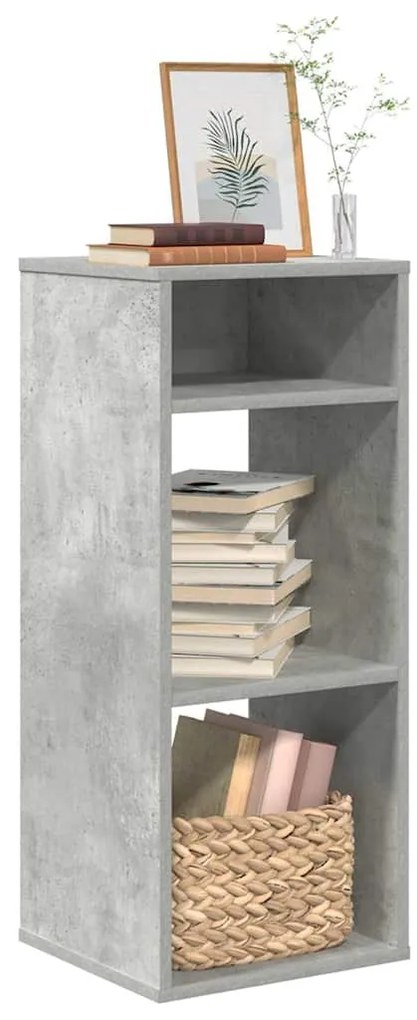 vidaXL Βιβλιοθήκη Γκρι του Σκυροδέματος 34x31x80 εκ. Επεξ. Ξύλο