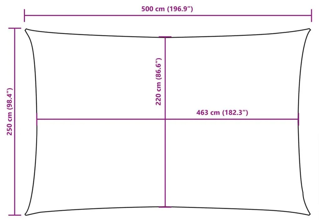 Πανί Σκίασης Ορθογώνιο Μαύρο 2,5 x 5 μ. από Ύφασμα Oxford - Μαύρο