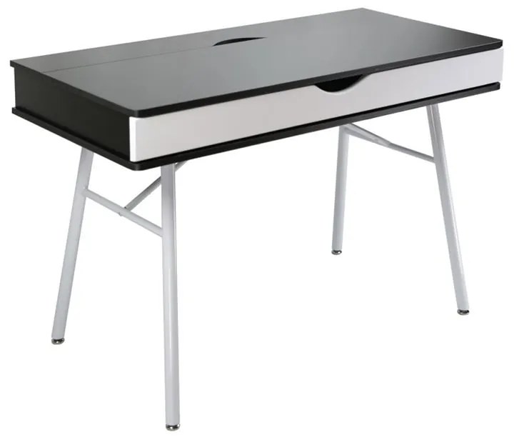 ΓΡΑΦΕΙΟ Η/Υ Μέταλλο Βαφή Άσπρο, Melamine Wenge  115x55x75cm ΕΟ420,1