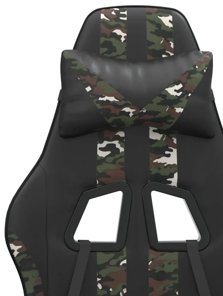 Καρέκλα Gaming Μασάζ Υποπόδιο Μαύρη Παραλλαγή Συνθετικό Δέρμα - Πράσινο