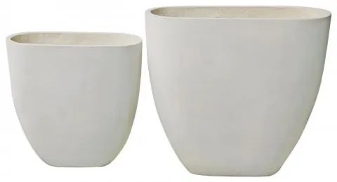 FLOWER POT-14 Set 2 τεμαχίων Απόχρωση Milk White 56x27x56cm + 76x37x71cm Ε6313,S