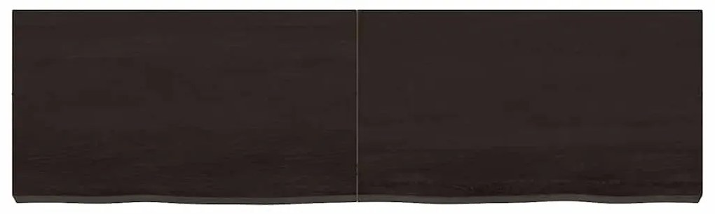 vidaXL Ράφι Τοίχου Σκούρο Καφέ 140x40x(2-6) εκ. Επεξ. Μασίφ Ξύλο Δρυός