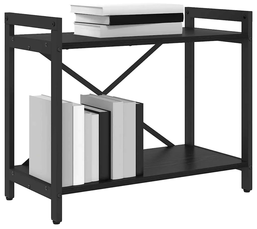 vidaXL Ράφι Βιβλίων Μαύρη Οξυά 60 x 30 x 50 εκ. Επεξεργασμένο ξύλο
