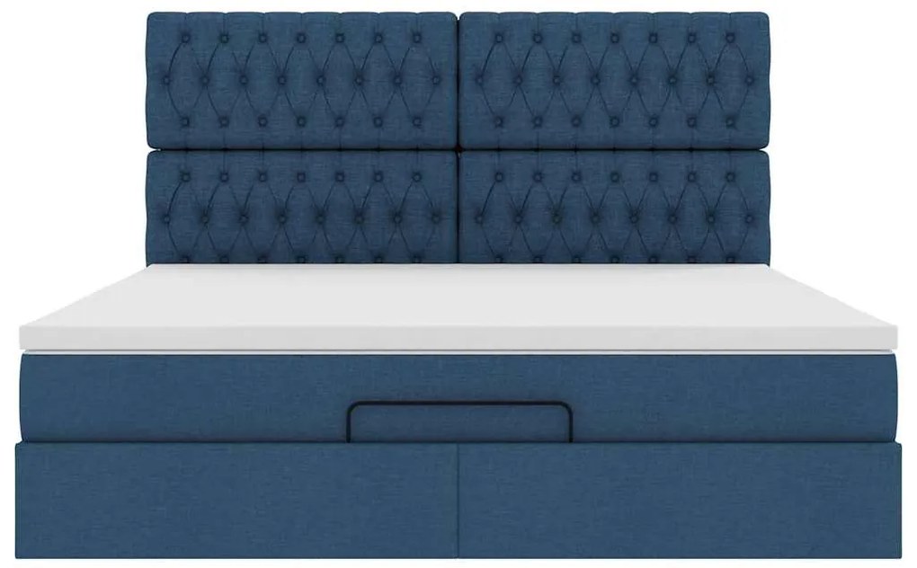 Οθωμανικό κρεβάτι με στρώμα μπλε 180x200cm ύφασμα 3313264