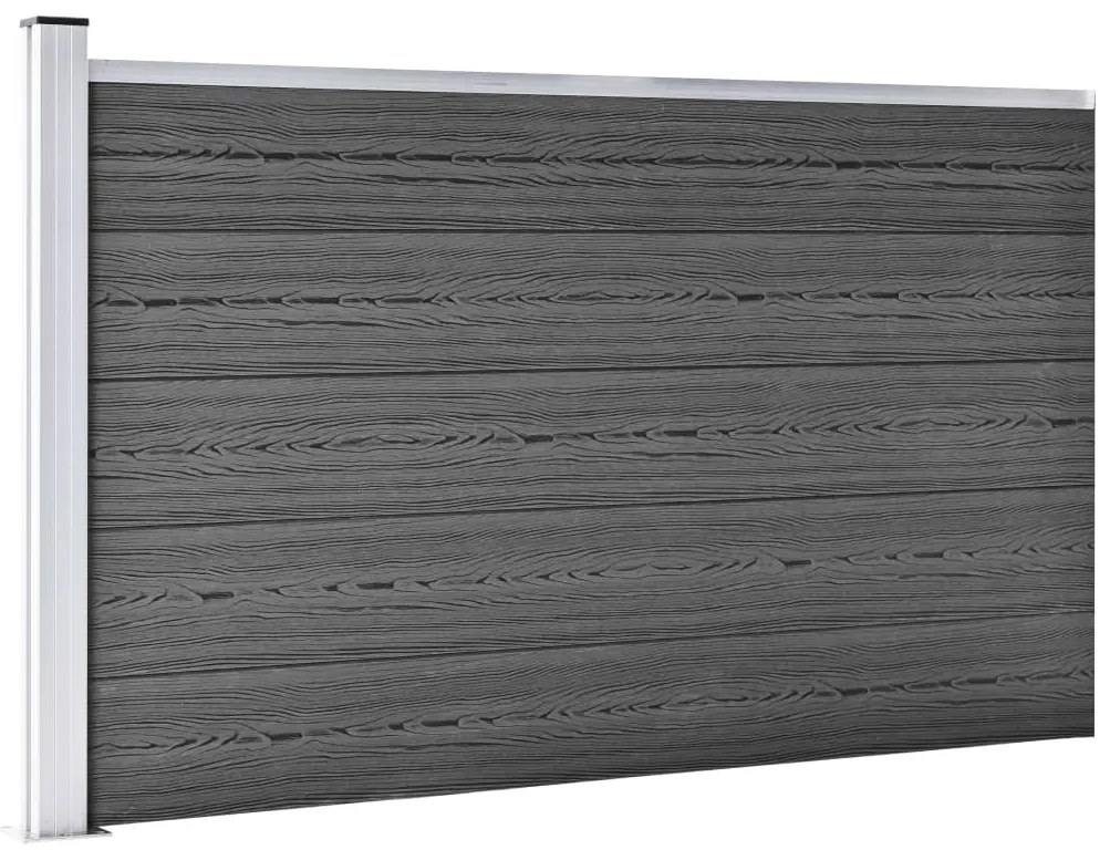 vidaXL Σετ Πάνελ Περίφραξης Μαύρο 872 x 105 εκ. από WPC