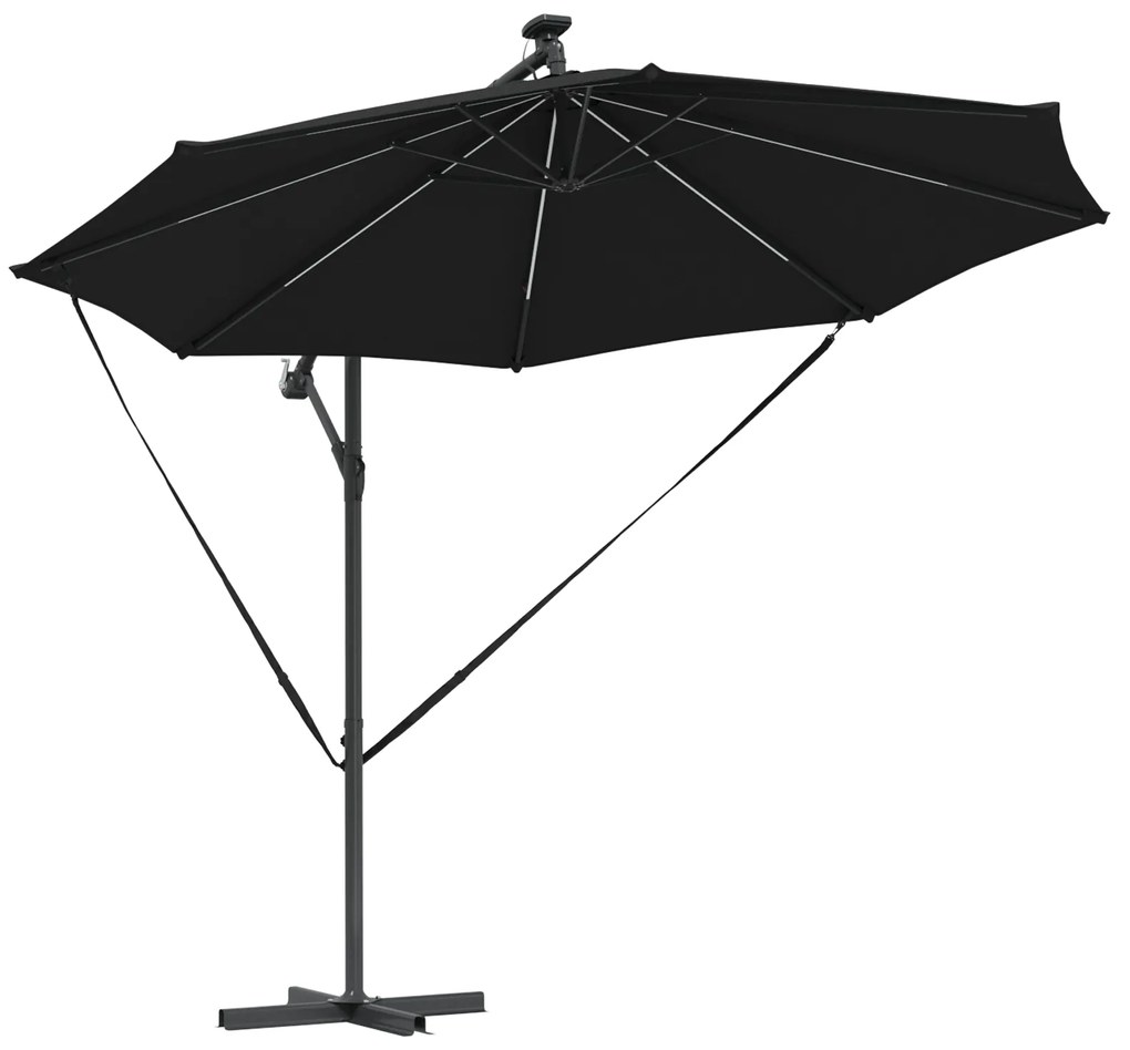 vidaXL Ομπρέλα Cantilever Banana Μαύρο 294 x 294 x 248 cm