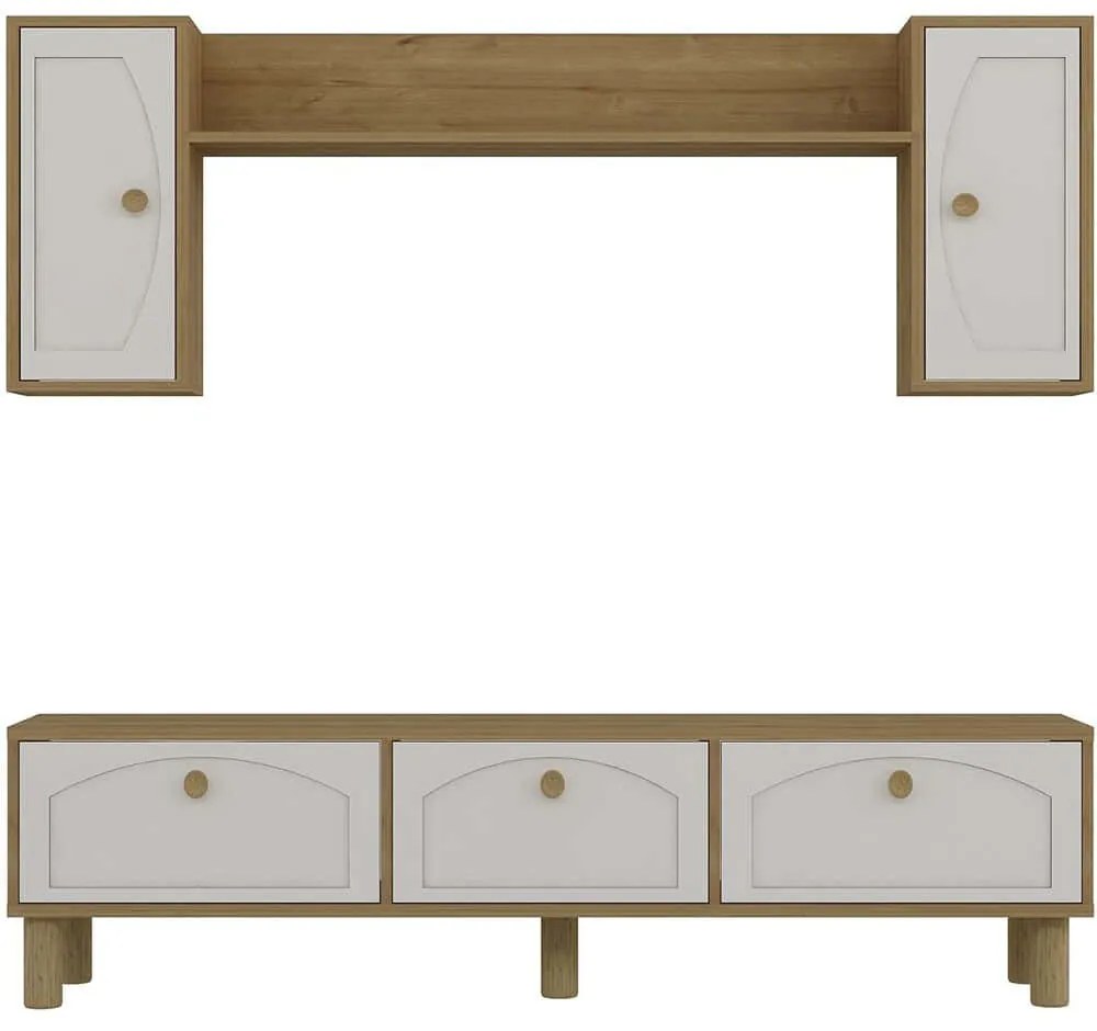 Σύνθεση Τηλεόρασης Simple Bohem 475OLV1480 180x29,6x40,6cm Oak-White