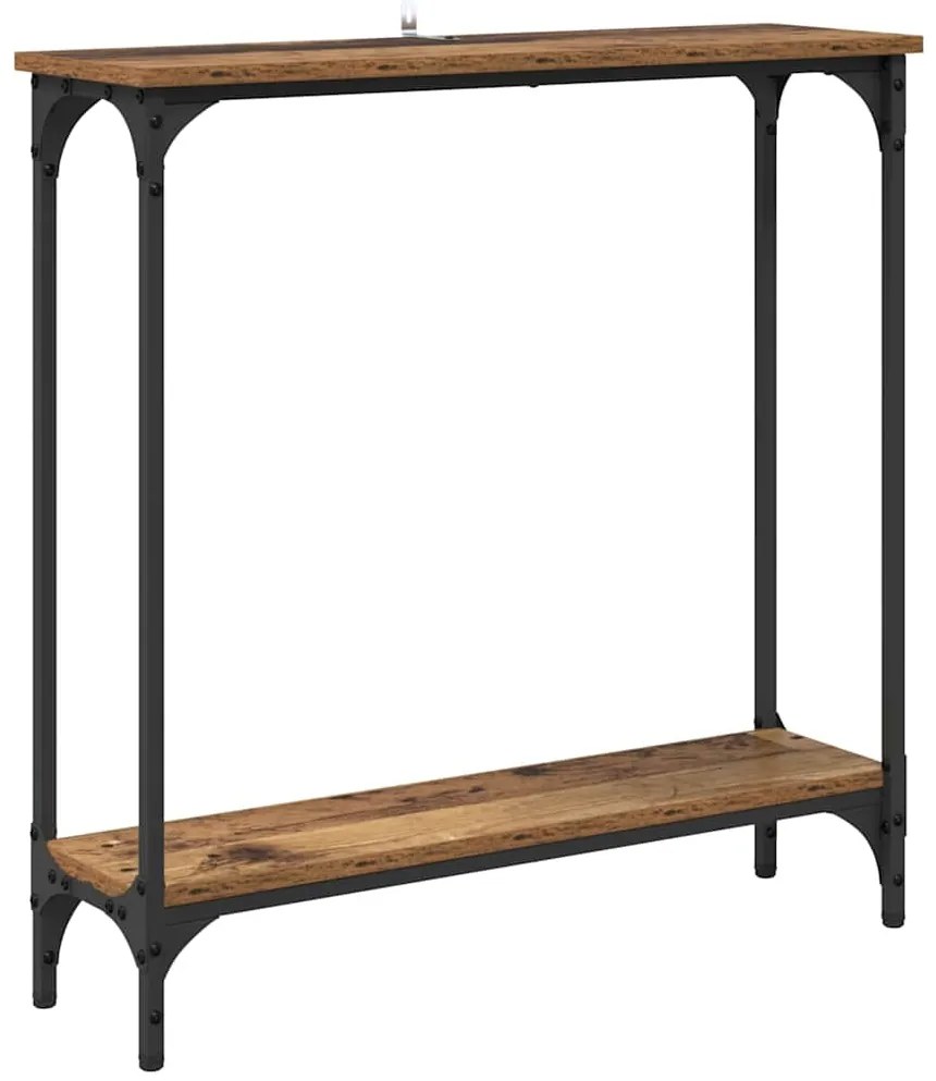 vidaXL Τραπέζι κονσόλας με ράφι Παλιό Ξύλο 75 x 22,5 x 75 εκ