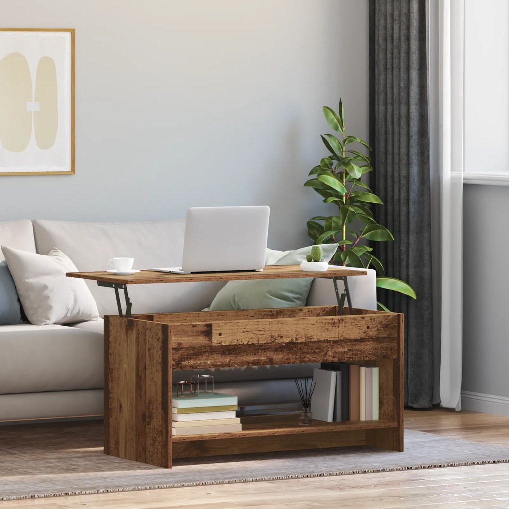 vidaXL Τραπεζάκι σαλονιού Παλαιό ξύλο 102 x 50 x 52.5 cm