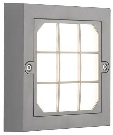 Απλίκα Φωτιστικό Τοίχου LED 6W 3CCT IP65 Πλέγμα 13,5x13,5cm Senario Pro Eurolamp-145-52123-Ανθρακί 145-52123