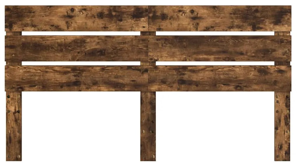 vidaXL Κεφαλάρι με κεφαλάρι Καπνιστό Δρύς 200 cm Επεξεργασμένο ξύλο