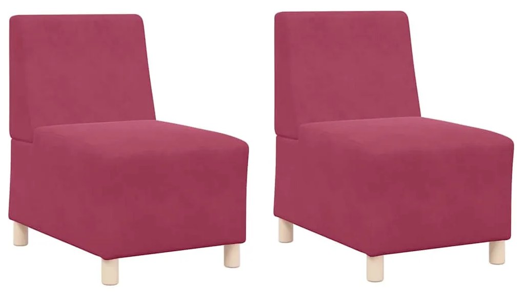 vidaXL Μοναδικός Καναπές χωρίς Χερούλια 2 pcs Κόκκινο 55 x 74 x 82 εκ.