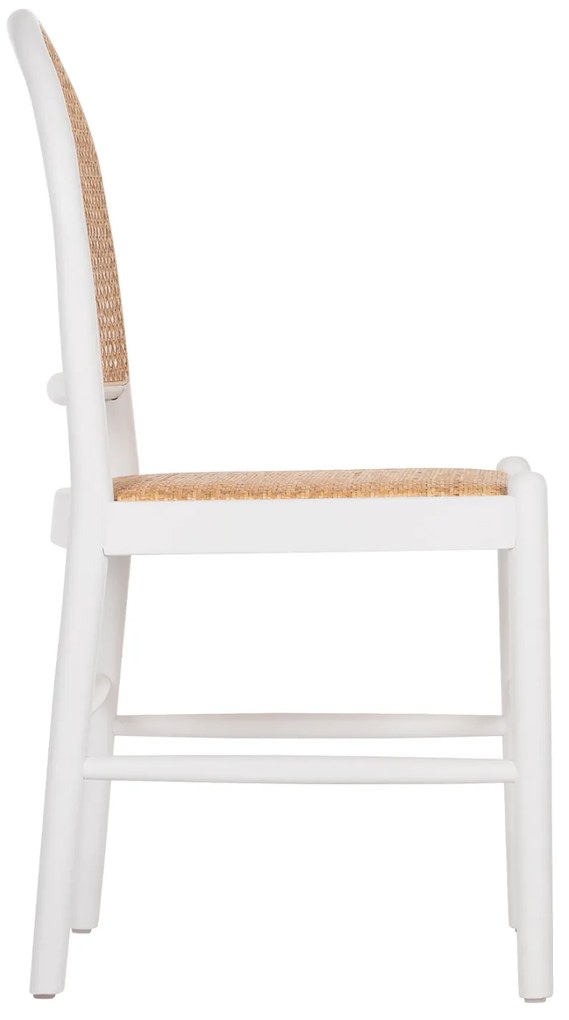 Καρέκλα Από Οξιά Σε Λευκό-Rattan Μπεζ 43x50x87Yεκ.