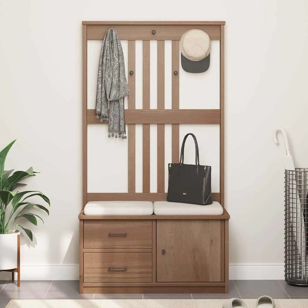 vidaXL Δέντρο χωλ "SANDNES" 87x40x159,5 εκ. Πεύκο μασίφ ξύλο