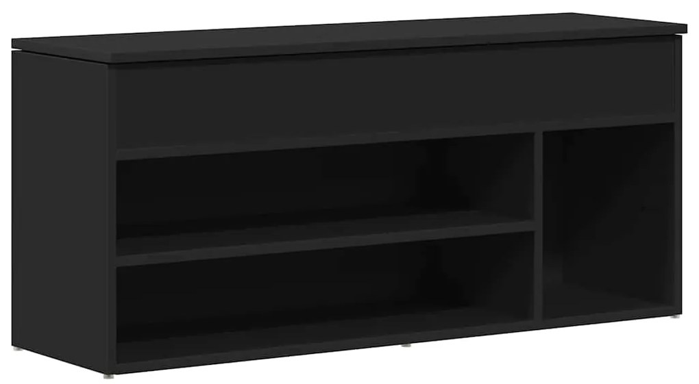 Πάγκος παπουτσιών vidaXL Μαύρο 102x30,5x45 cm Κατασκευασμένο ξύλο